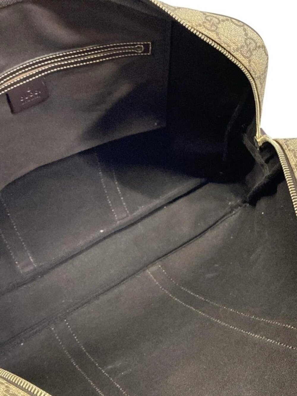 GUCCI GG Plus/GG Supreme 201480 Beige Ebony Dark Brown PVC Leather Business Bag - Picture 7 of 15
